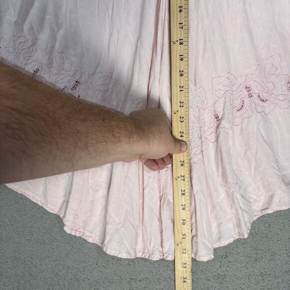Vintage Bali Emerald Design Midi Skirt Womens Size M Pink Cottagecore Gypsy Boho - Picture 6 of 15